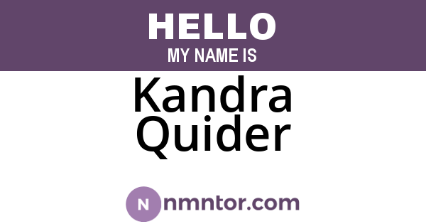 Kandra Quider
