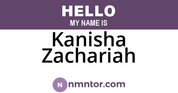 Kanisha Zachariah