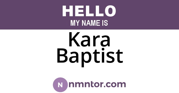 Kara Baptist