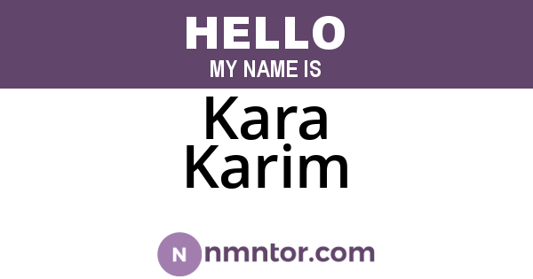 Kara Karim