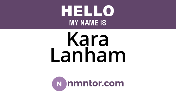 Kara Lanham