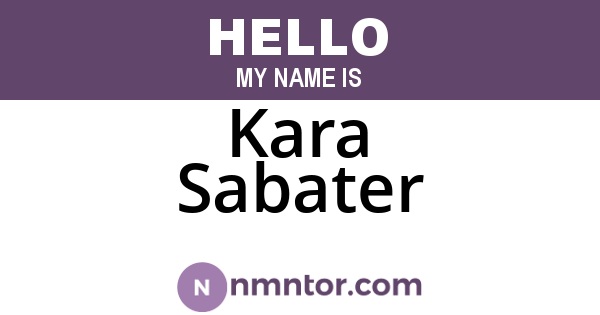 Kara Sabater