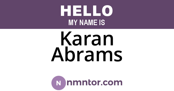Karan Abrams