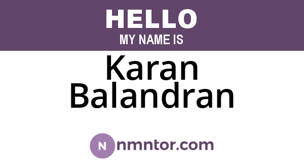 Karan Balandran