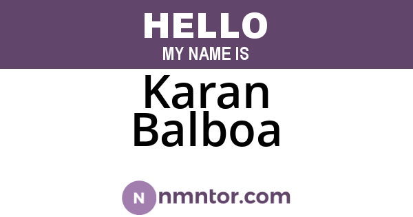 Karan Balboa