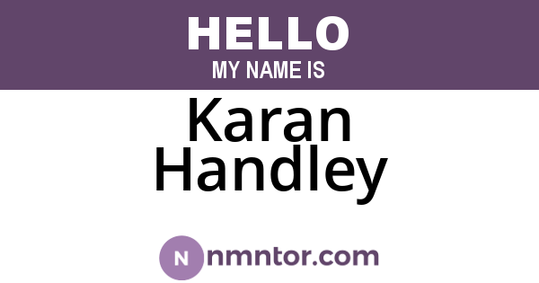 Karan Handley