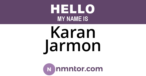 Karan Jarmon