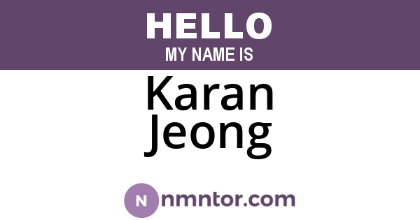 Karan Jeong