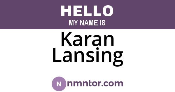 Karan Lansing