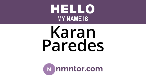 Karan Paredes
