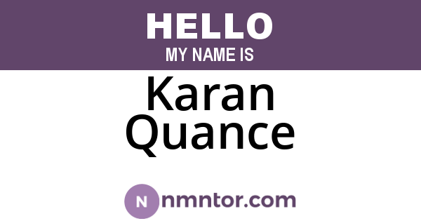 Karan Quance