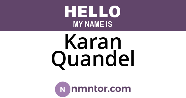 Karan Quandel