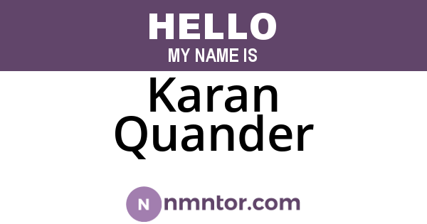 Karan Quander