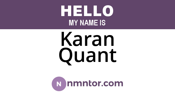 Karan Quant
