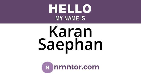 Karan Saephan