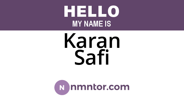Karan Safi