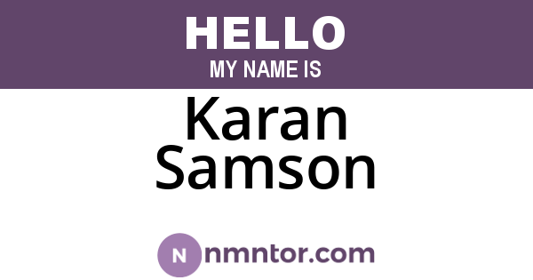 Karan Samson