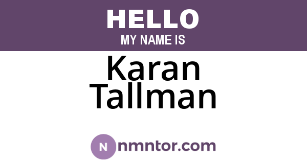 Karan Tallman