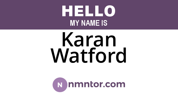 Karan Watford