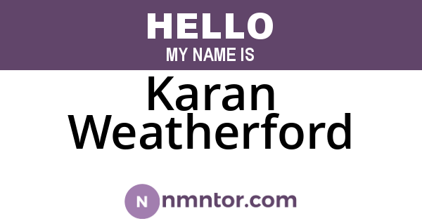 Karan Weatherford