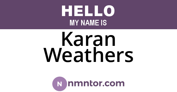 Karan Weathers