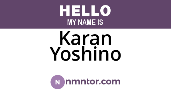 Karan Yoshino