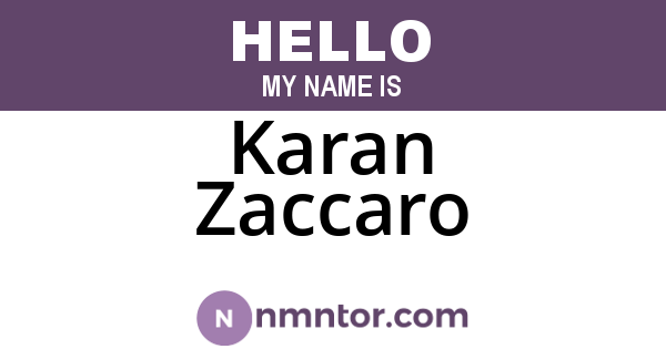 Karan Zaccaro
