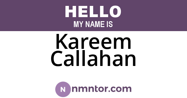 Kareem Callahan