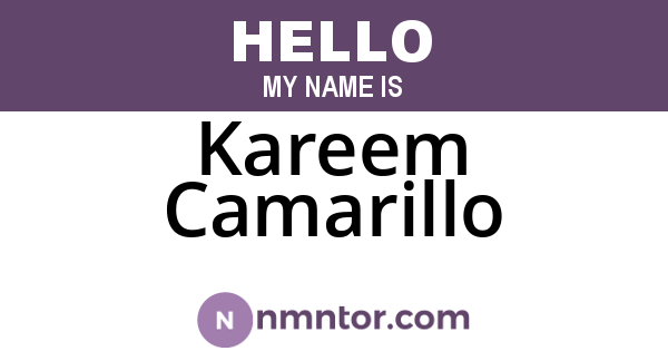 Kareem Camarillo