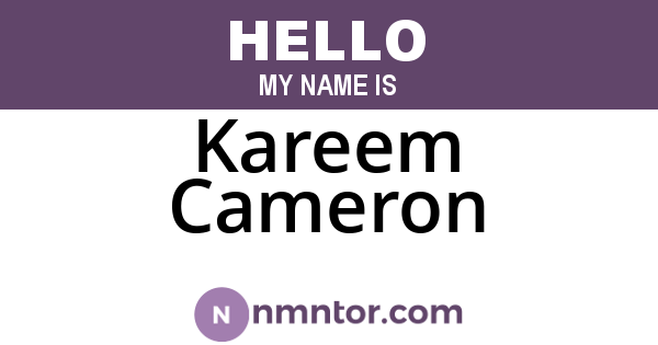Kareem Cameron