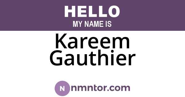 Kareem Gauthier