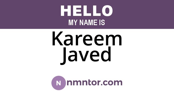 Kareem Javed