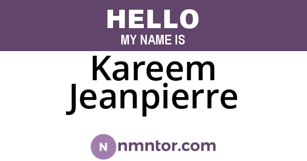 Kareem Jeanpierre