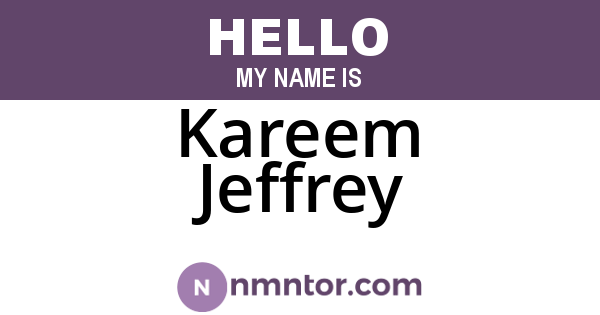 Kareem Jeffrey