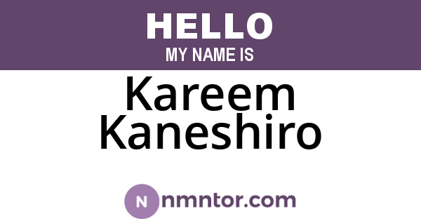 Kareem Kaneshiro
