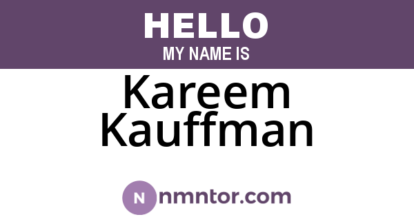 Kareem Kauffman