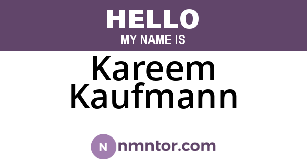 Kareem Kaufmann