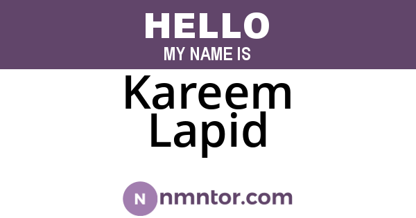 Kareem Lapid