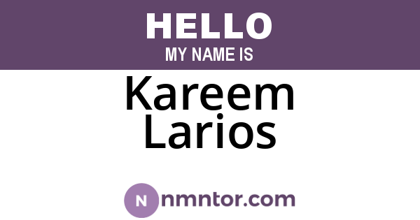 Kareem Larios