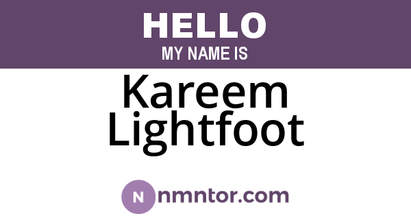 Kareem Lightfoot