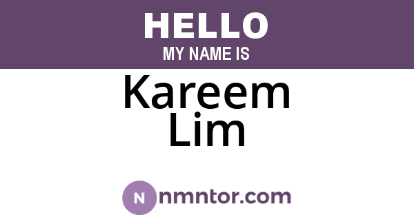 Kareem Lim