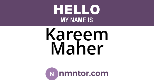 Kareem Maher