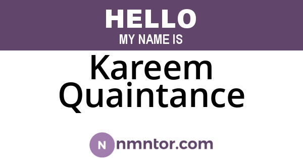 Kareem Quaintance