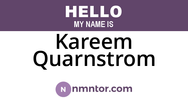 Kareem Quarnstrom