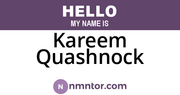 Kareem Quashnock