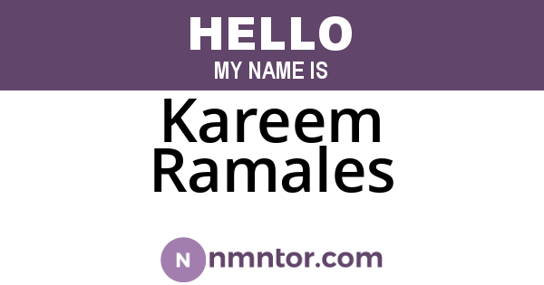 Kareem Ramales