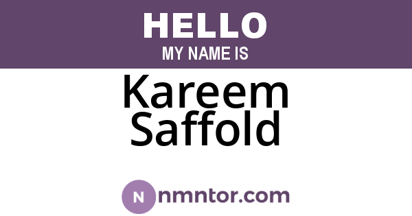 Kareem Saffold