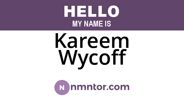 Kareem Wycoff