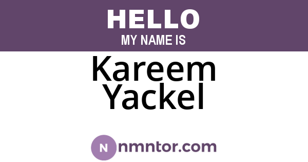 Kareem Yackel