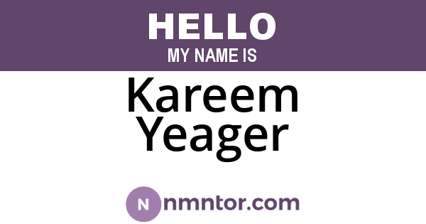Kareem Yeager